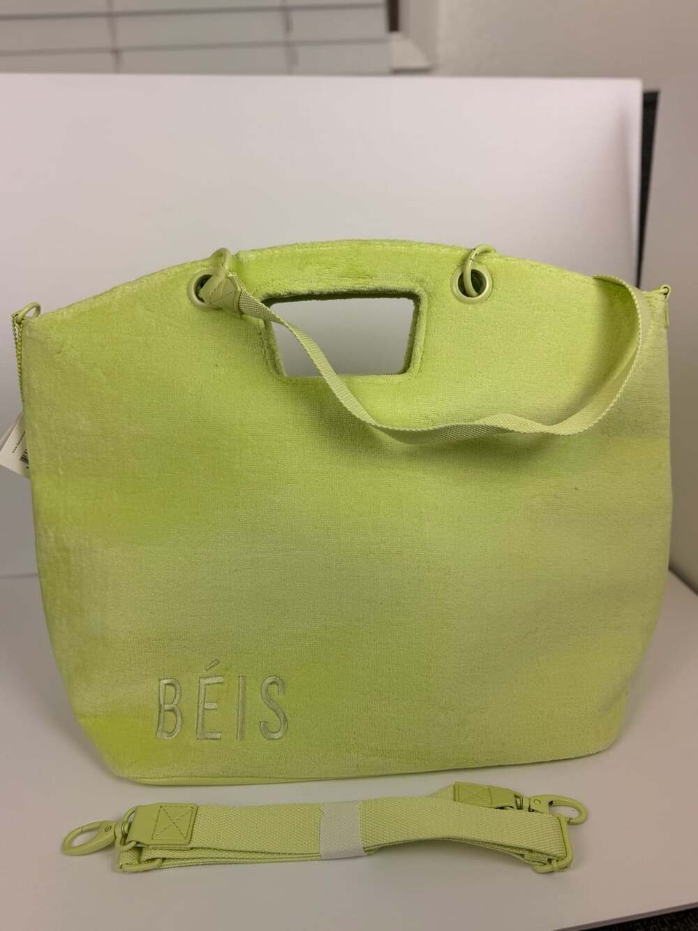 BEIS The Terry Tote Bag in Citron NWT